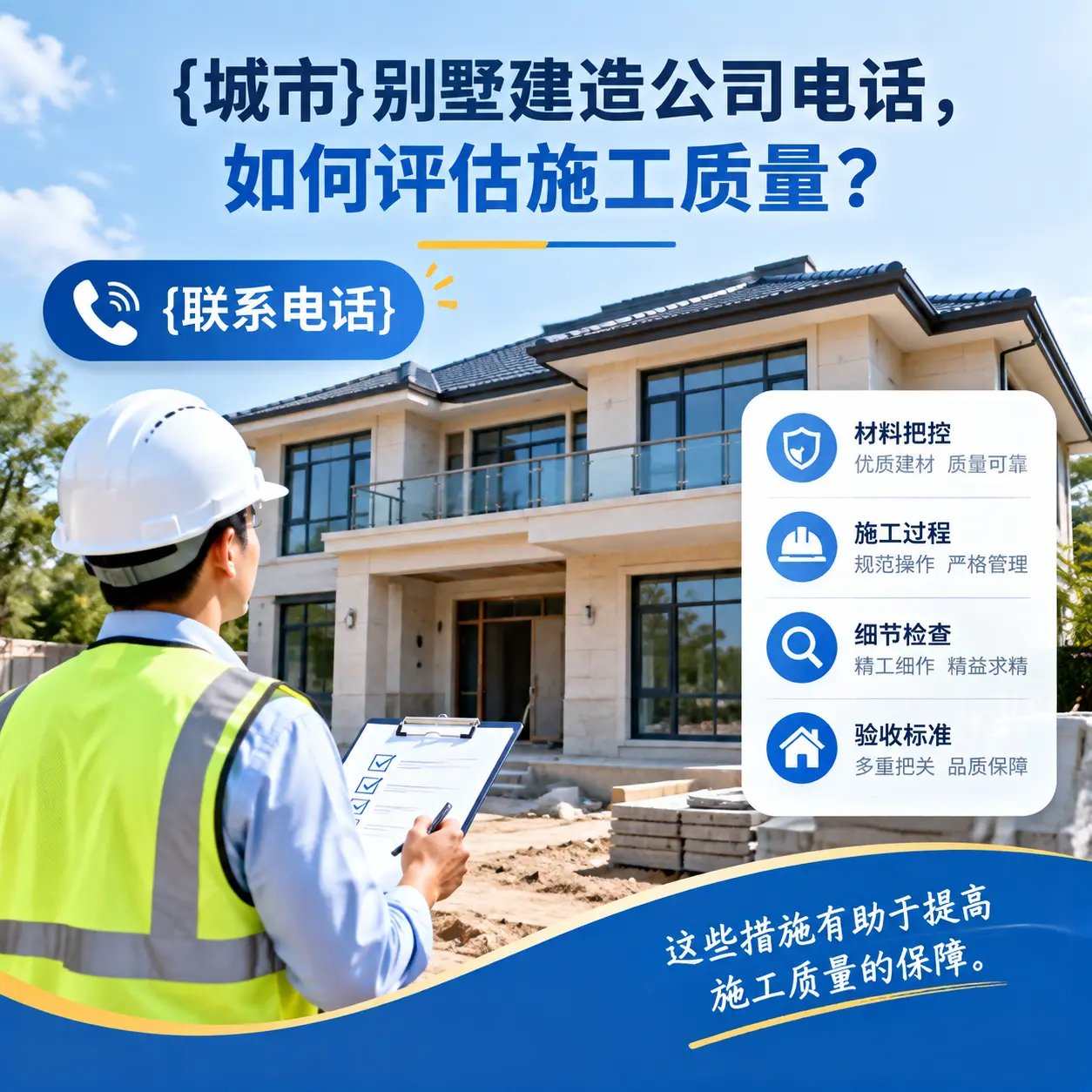 瓮安别墅建造公司电话，如何评估施工质量？